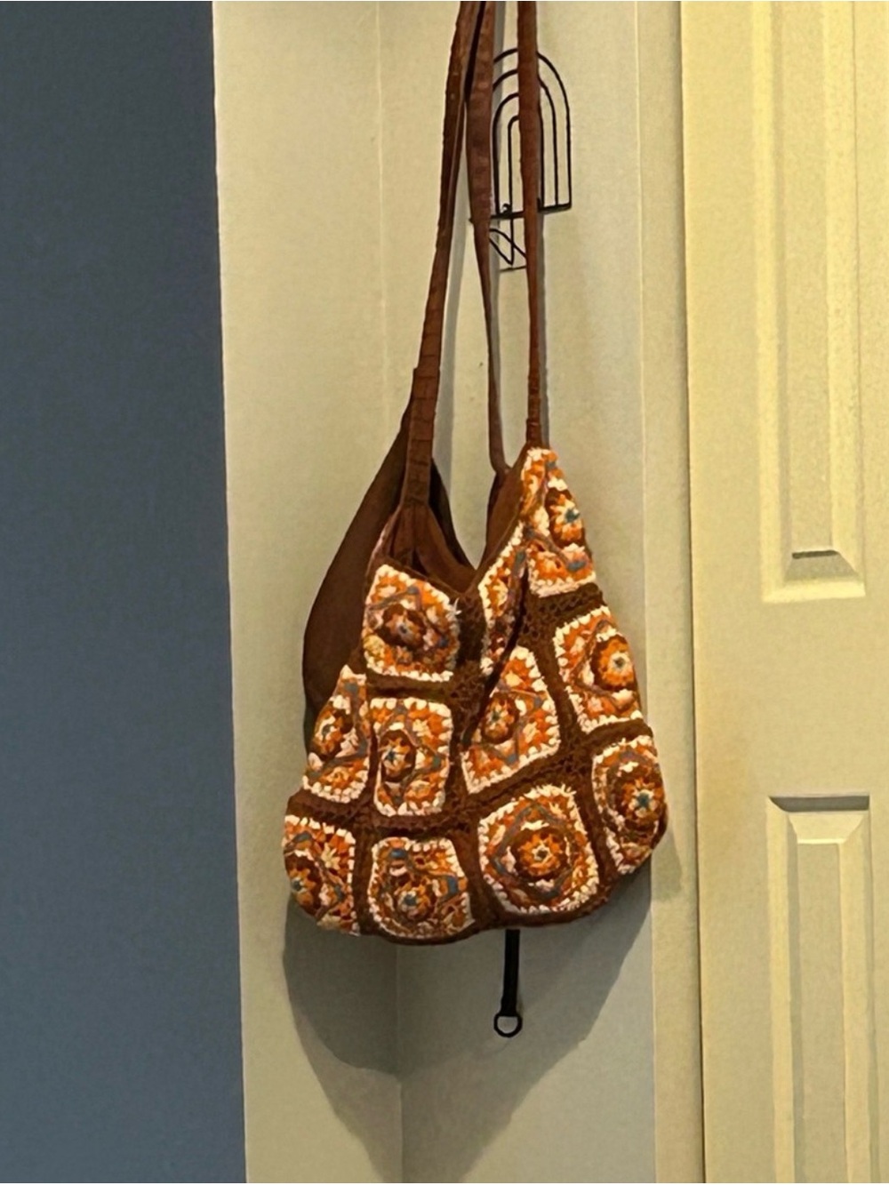 Brown Crochet Patchwork Shoulder Bag - Free People